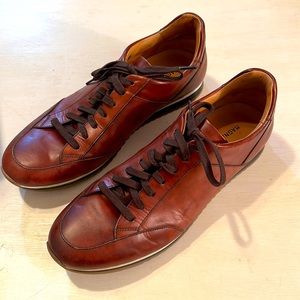 Magnanni Size US 10 Cognac Leather Sneaker Shoe